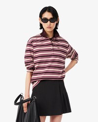 Polo a maniche lunghe oversize a righe