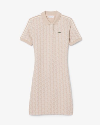 Vestito polo in jacquard con monogramma slim fit