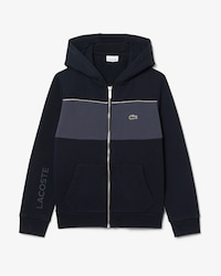 Felpa con cappuccio e zip color block