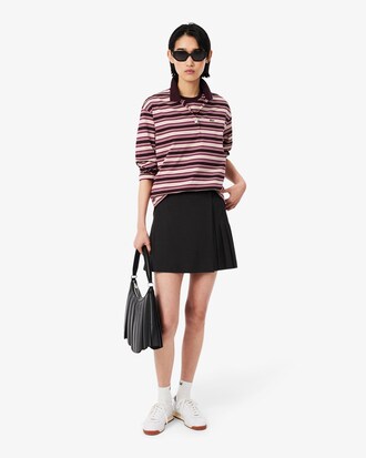 Oversized Striped Long Sleeved Polo Shirt