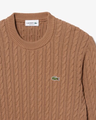 Pullover di cotone in maglia a trecce