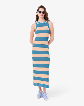 Abito polo in cotone a righe