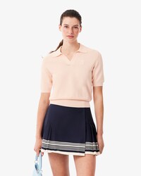 Polo regular fit con scollo aperto e stemma