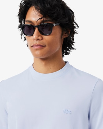 T-shirt in piqu&eacute; con marchio jacquard Commuter