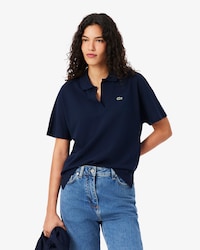 Polo fluida relaxed fit in piqu&eacute;