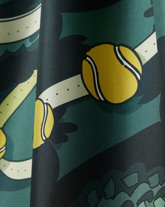 Foulard quadrato in seta con stampa Runway