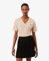 T-shirt con scollo a V in morbido cotone relaxed fit