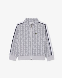 Felpa unisex a collo alto con zip e monogramma