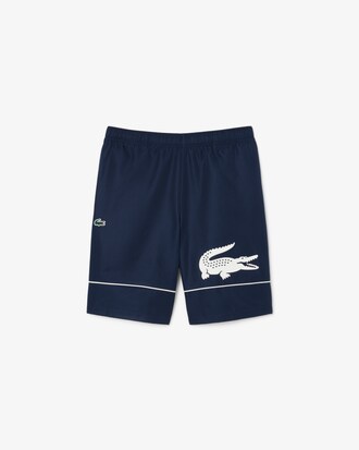 Shorts da tennis in taffet&agrave; a rombi con stampa