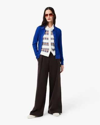 Maglione in maglia a coste con collo a polo