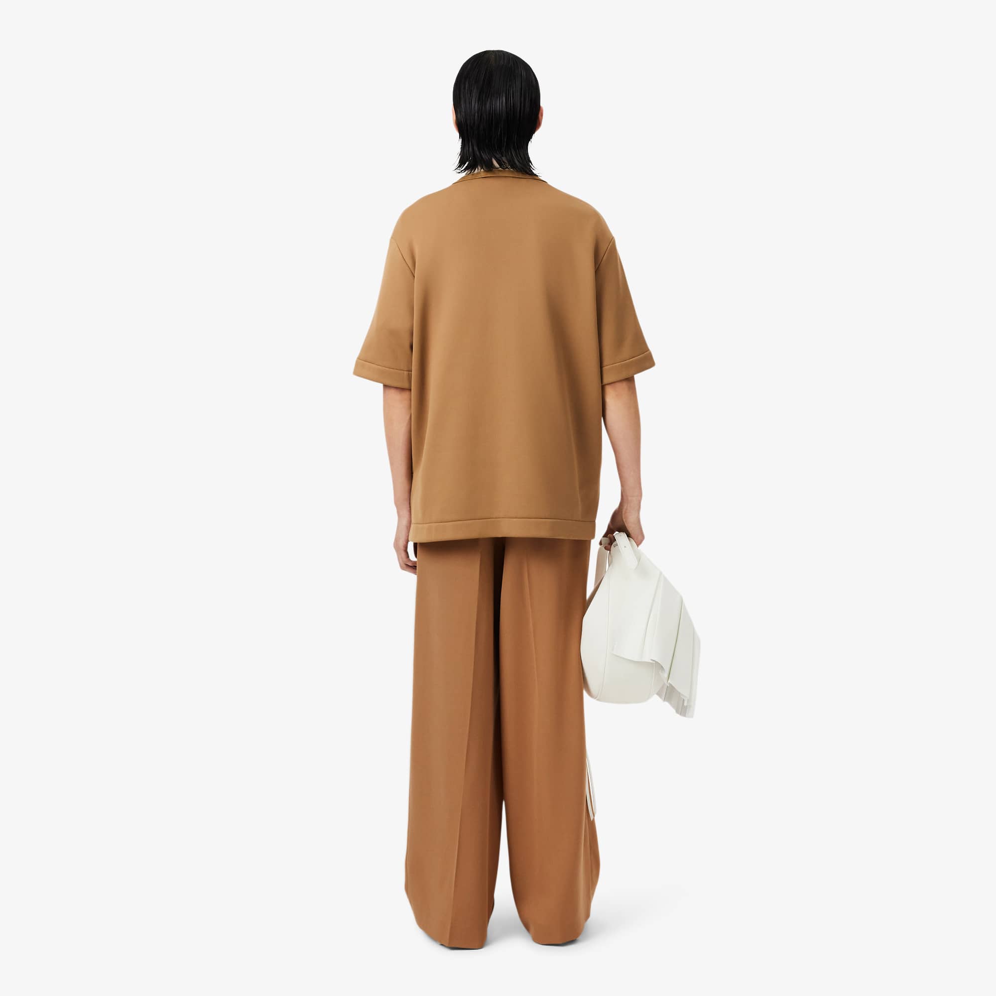 Thumbnail - Lacoste Taillierte Hose aus Wolle mit weitem Schnitt - Marron Clair Size 44