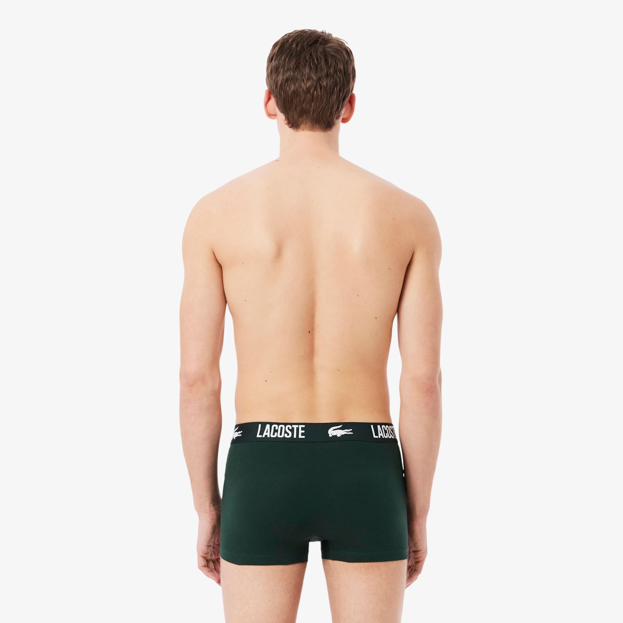 Thumbnail - Lacoste 3er-Pack Trunks aus Stretch-Baumwolle - Vert / Gris Clair / Bleu Marine Size L