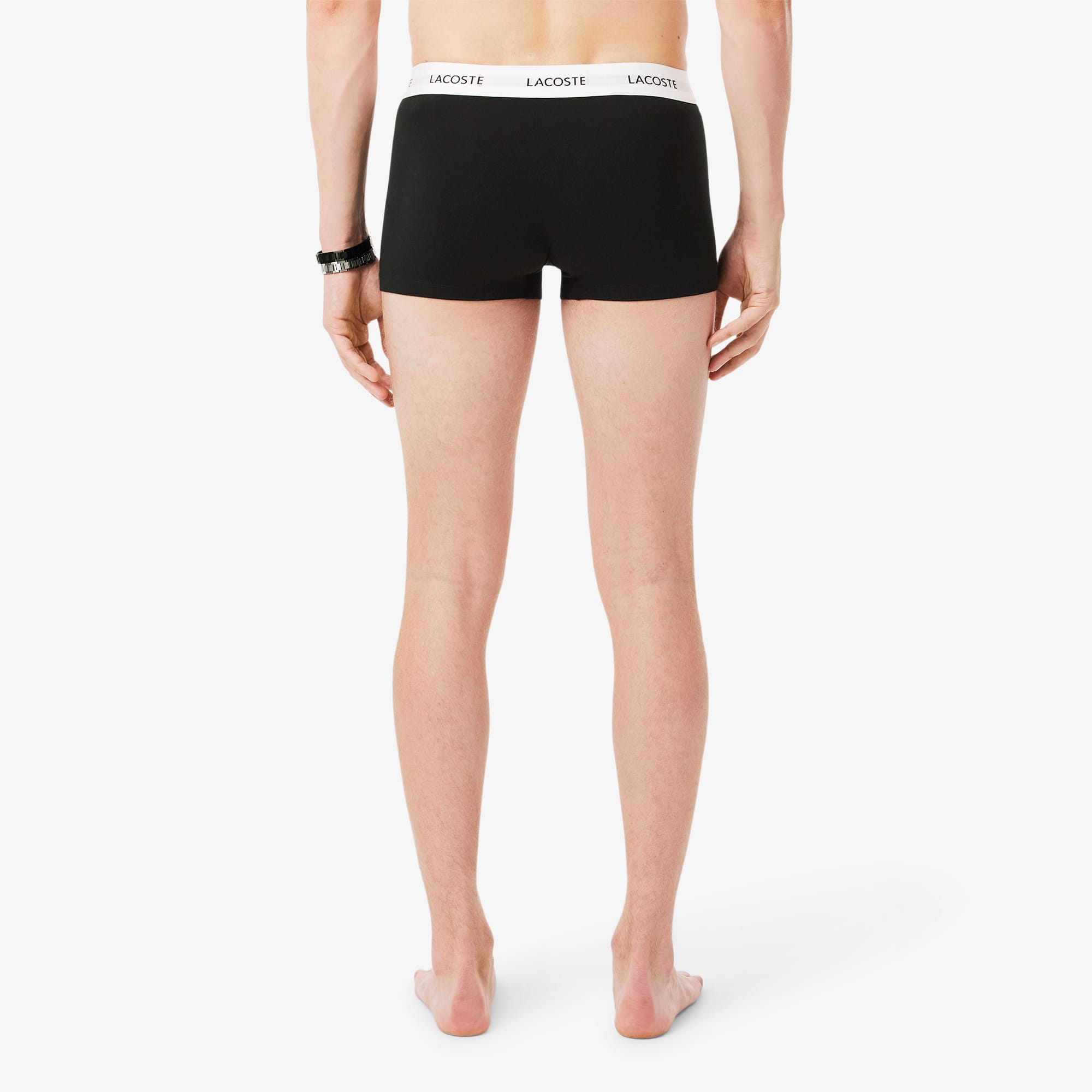 Thumbnail - Lacoste 3er-Pack Baumwoll-Stretch-Trunks - Schwarz Size S