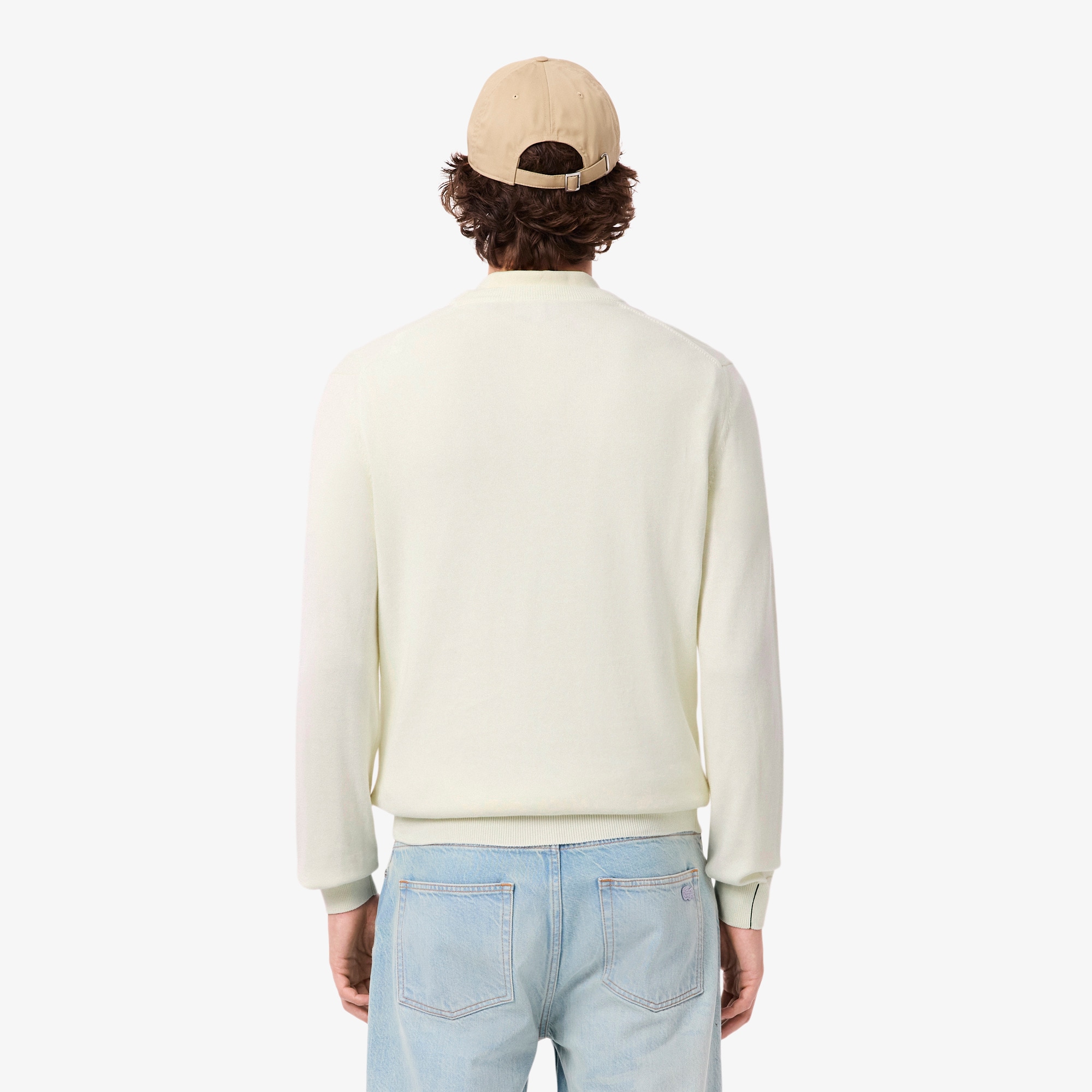 Thumbnail - Lacoste Pullover aus Baumwolle mit Krokodil und Landschaftsmotiv - Weiß Size M