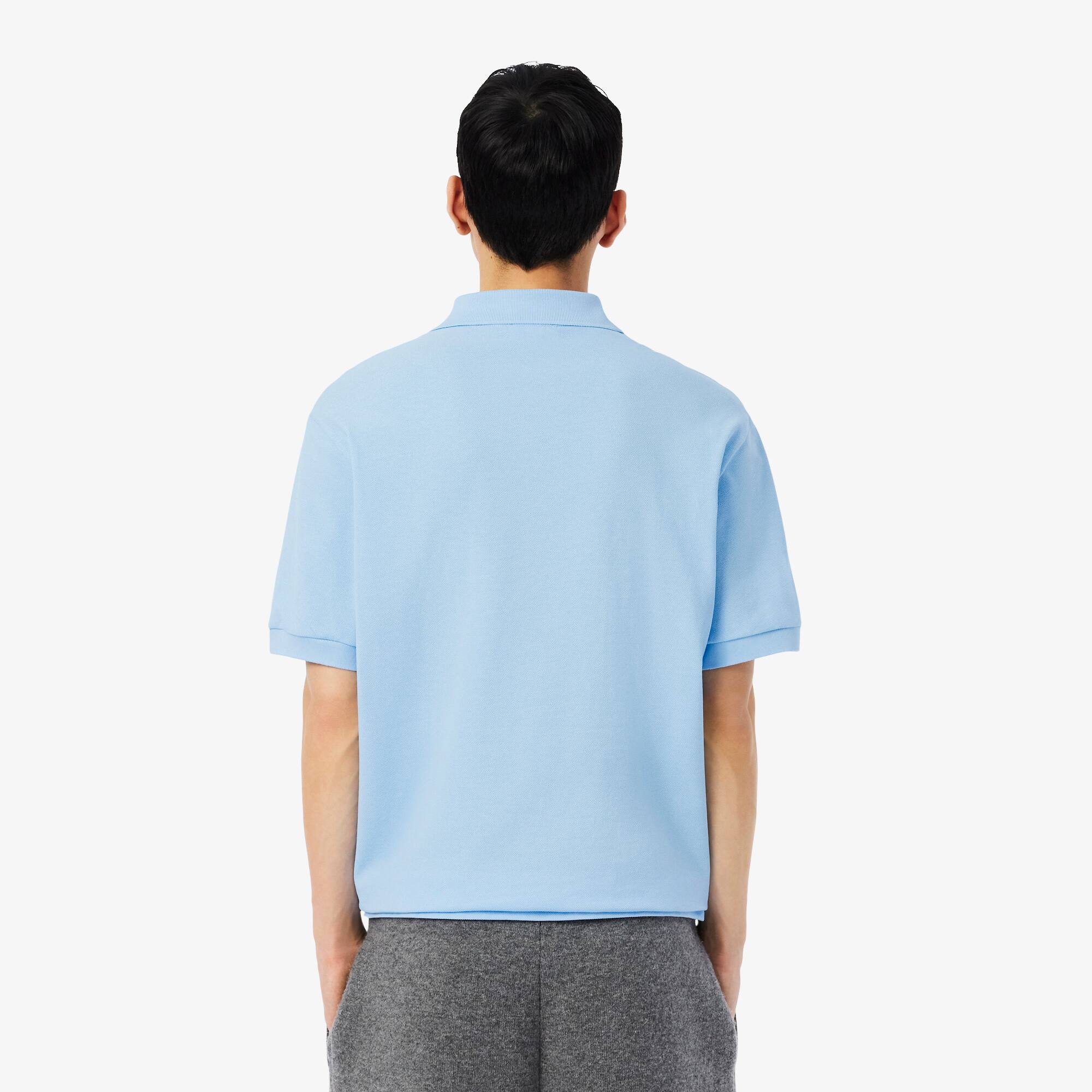 Thumbnail - Lacoste Loose Fit-Polohemd aus schwerem Piqué - Pastellblau Size M