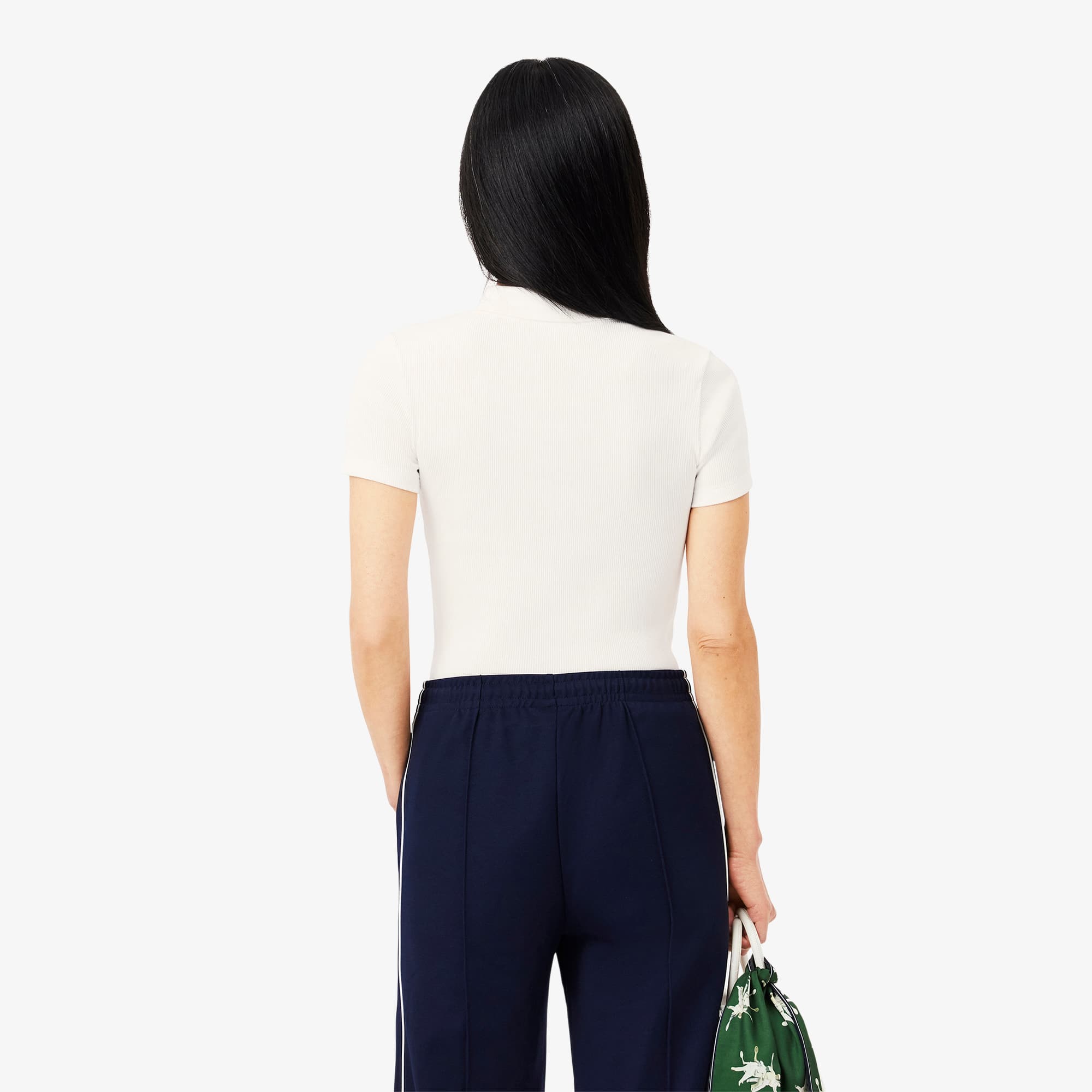 Thumbnail - Lacoste Slim Fit-Polohemd L.12.D aus gerippter Baumwolle - Weiß Size 36