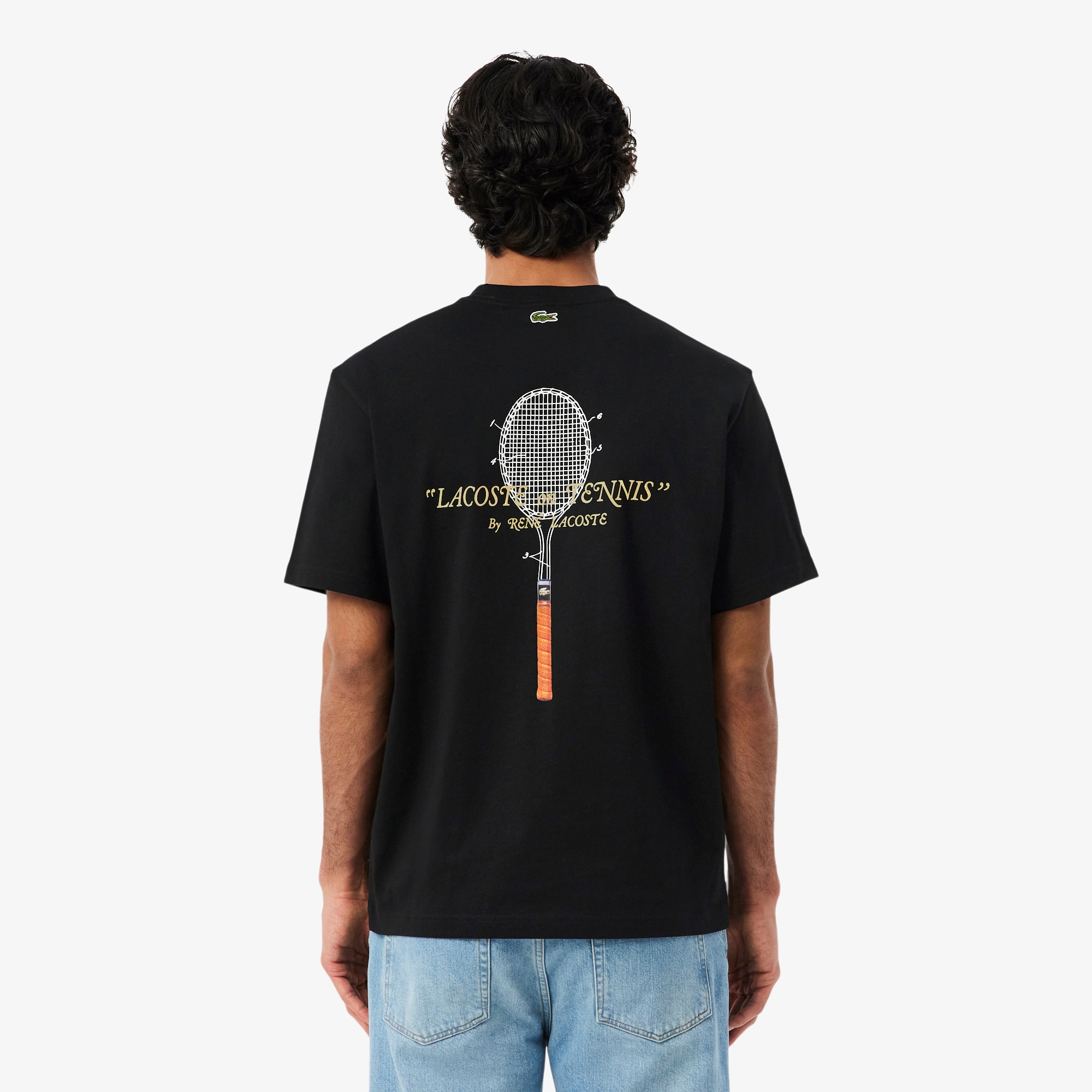 Thumbnail - Lacoste T-Shirt aus schwerer Baumwolle mit Stickerei - Schwarz Size L