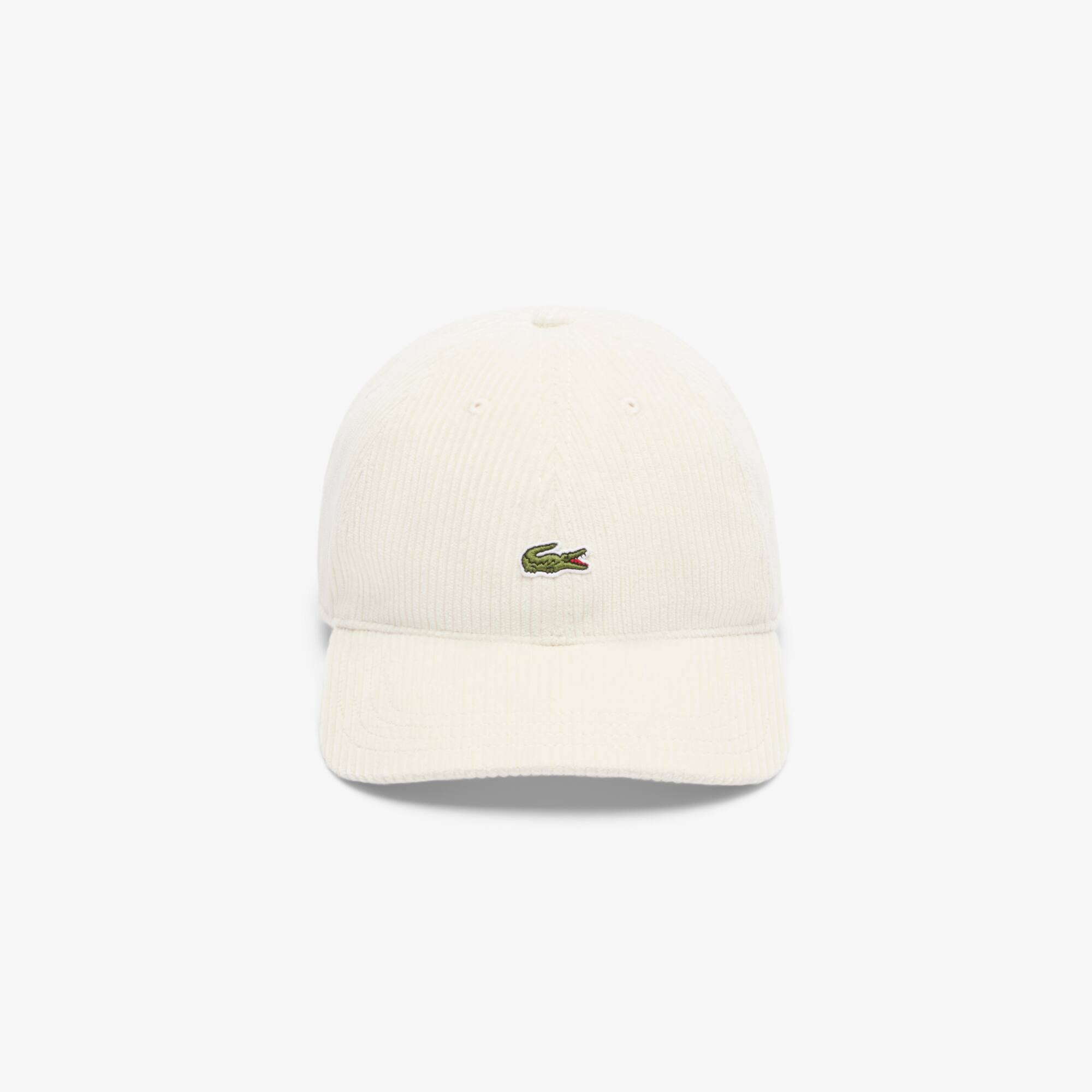 Thumbnail - Lacoste Kappe aus Baumwollvelours - Creme Size One Size