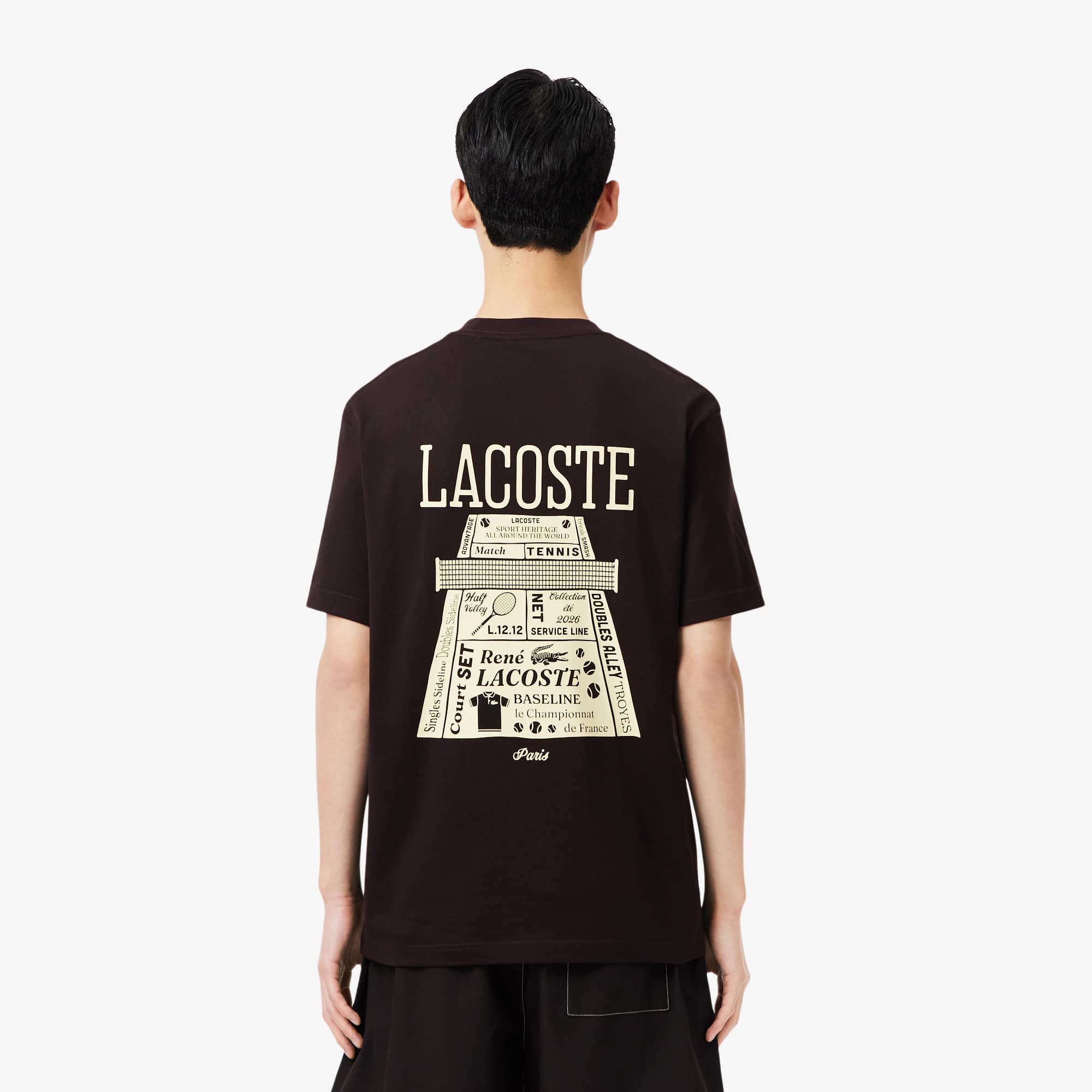 Thumbnail - Lacoste Printed Heavy Cotton T-shirt - Braun Size XXL