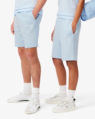 Shorts aus Baumwollfleece mit Druck