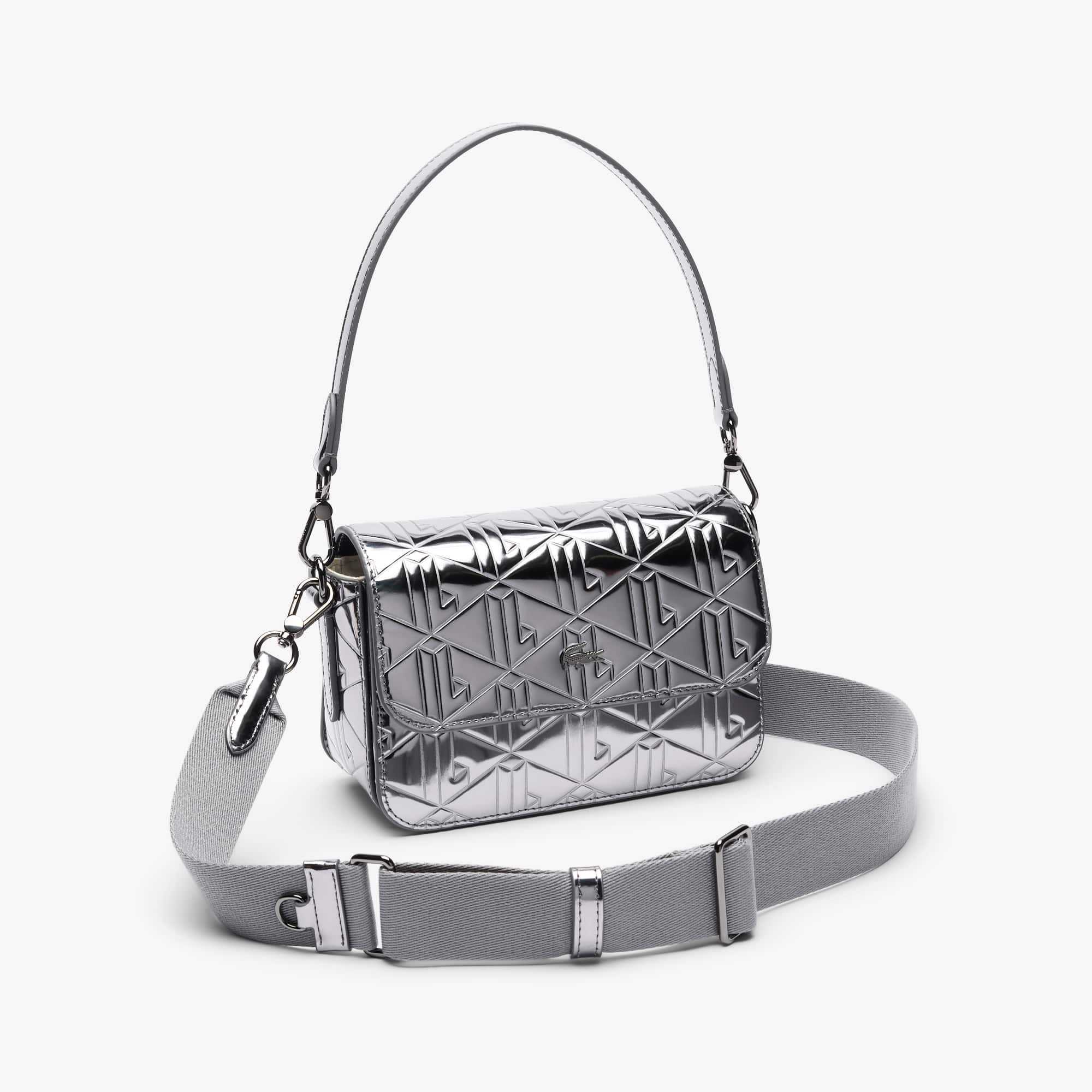 Thumbnail - Lacoste Metallic-Schultertasche - SHINY DARK SILVER Size One Size