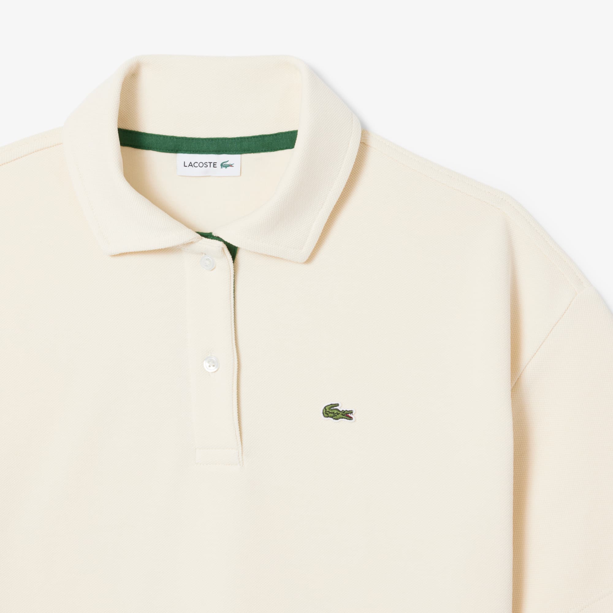 Thumbnail - Lacoste Oversized Polohemd aus Piqué    - Creme Size 10 - 12A