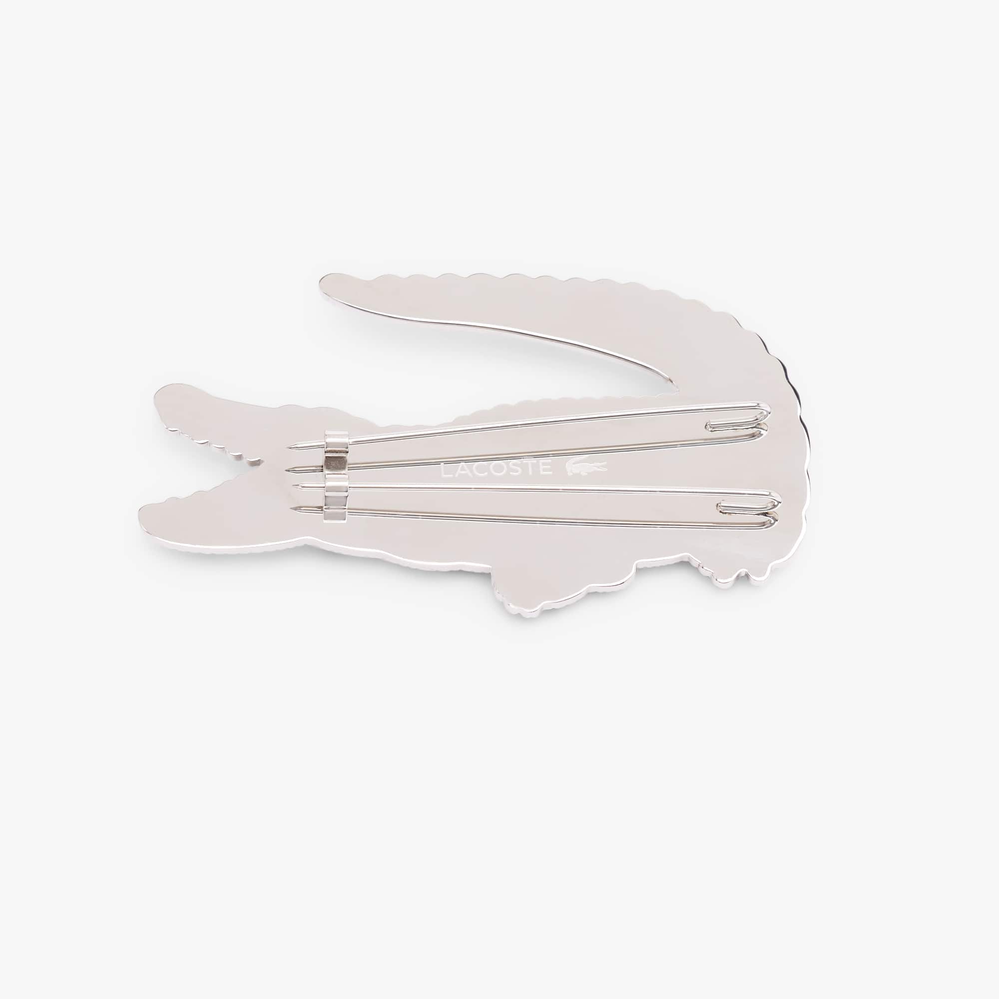 Thumbnail - Lacoste Broche Runway mit Krokodil - SILVER Size One Size