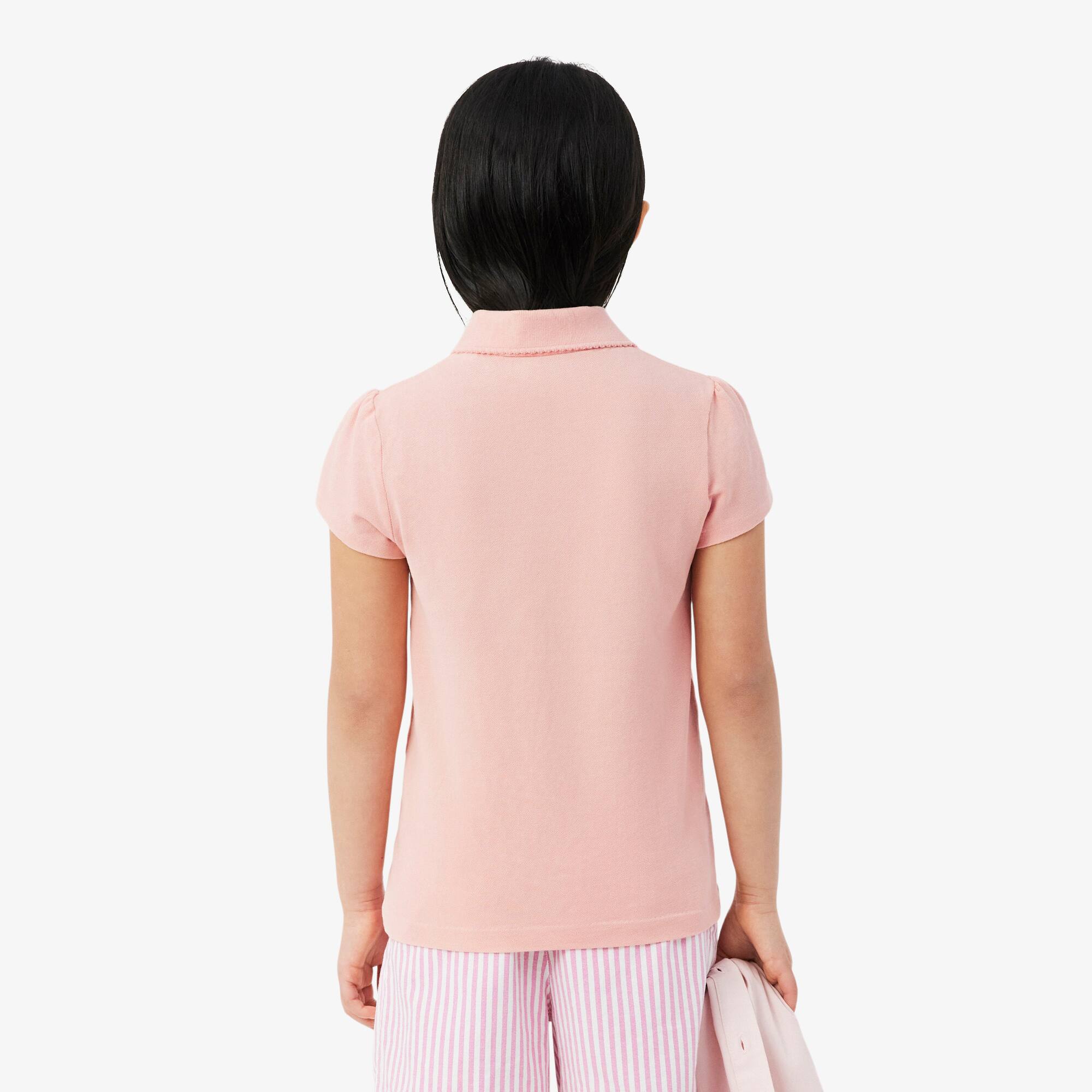 Thumbnail - Lacoste Polohemd aus Piqué mit gewelltem Kragen - Rose Size 8 - 8A