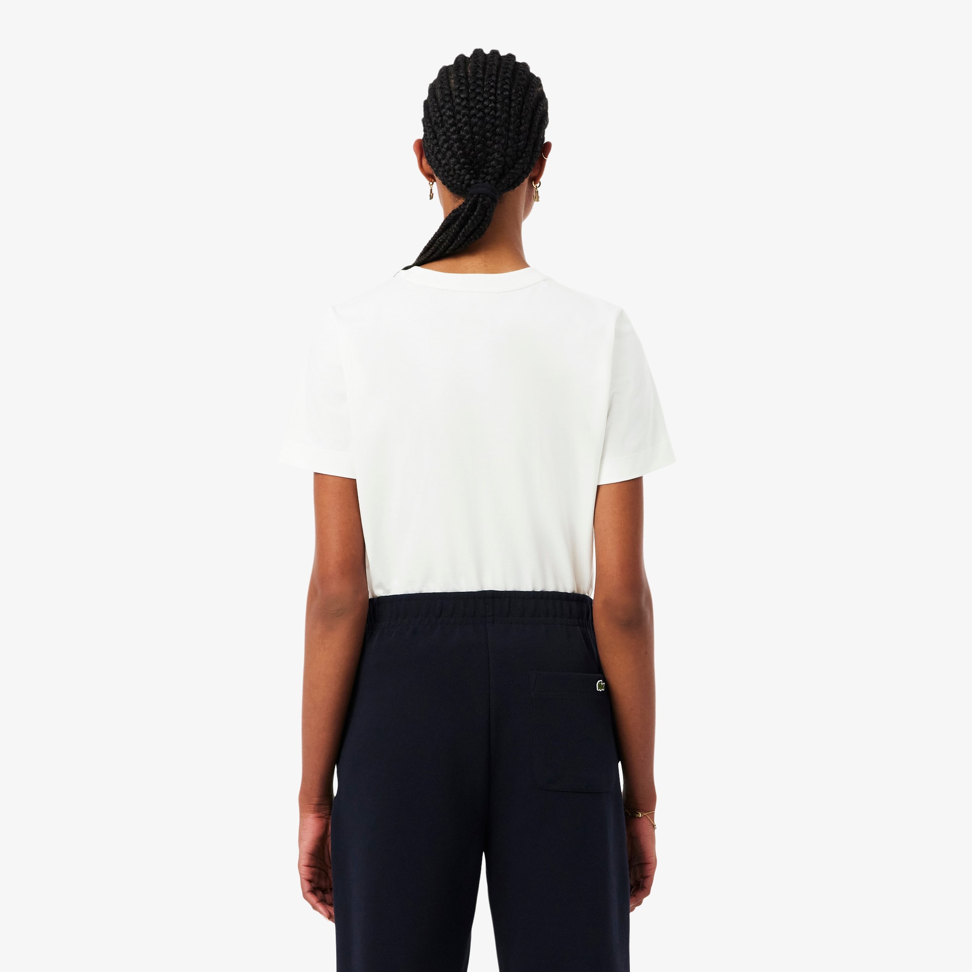 Thumbnail - Lacoste T-Shirt aus Baumwolle mit Badge - Weiß Size 40