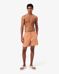 Halblange Badehose mit Kroko-Print