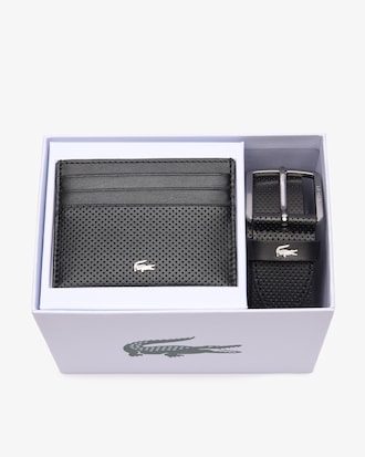 Geschenkset bestehend aus Ledergürtel und Kartenetui