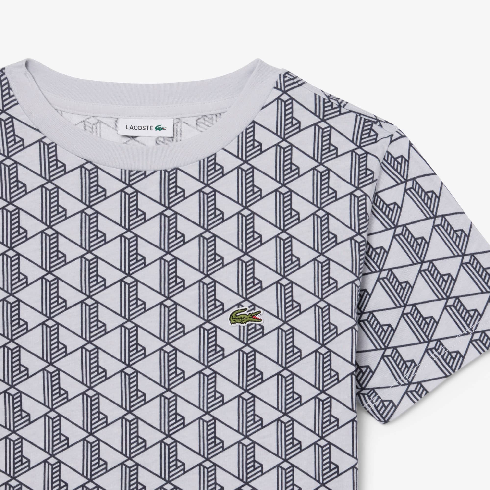 Thumbnail - Lacoste T-Shirt aus Baumwolle mit Monogramm - Hellgrau Size 10 - 12A