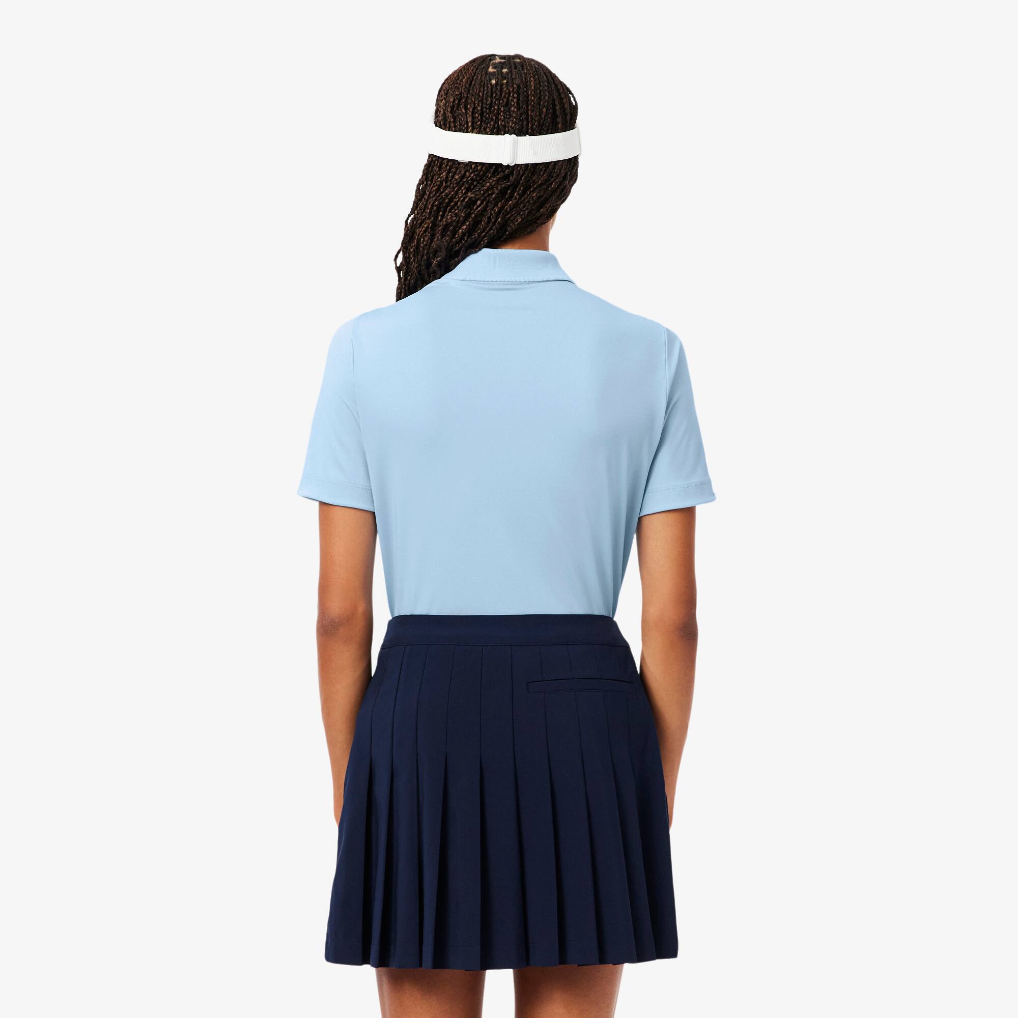 Thumbnail - Lacoste Golf-Polohemd aus Stretchgewebe mit UV-Schutz, Slim Fit - Blau / Weiß Size 40