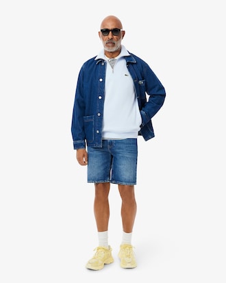 Sweatshirt aus Interlock mit hohem Kragen und Reißverschluss
