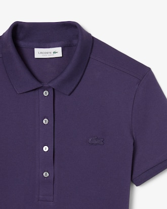 Slim Fit Damen LACOSTE Poloshirt aus Stretch-Baumwoll-Piqu&eacute;
