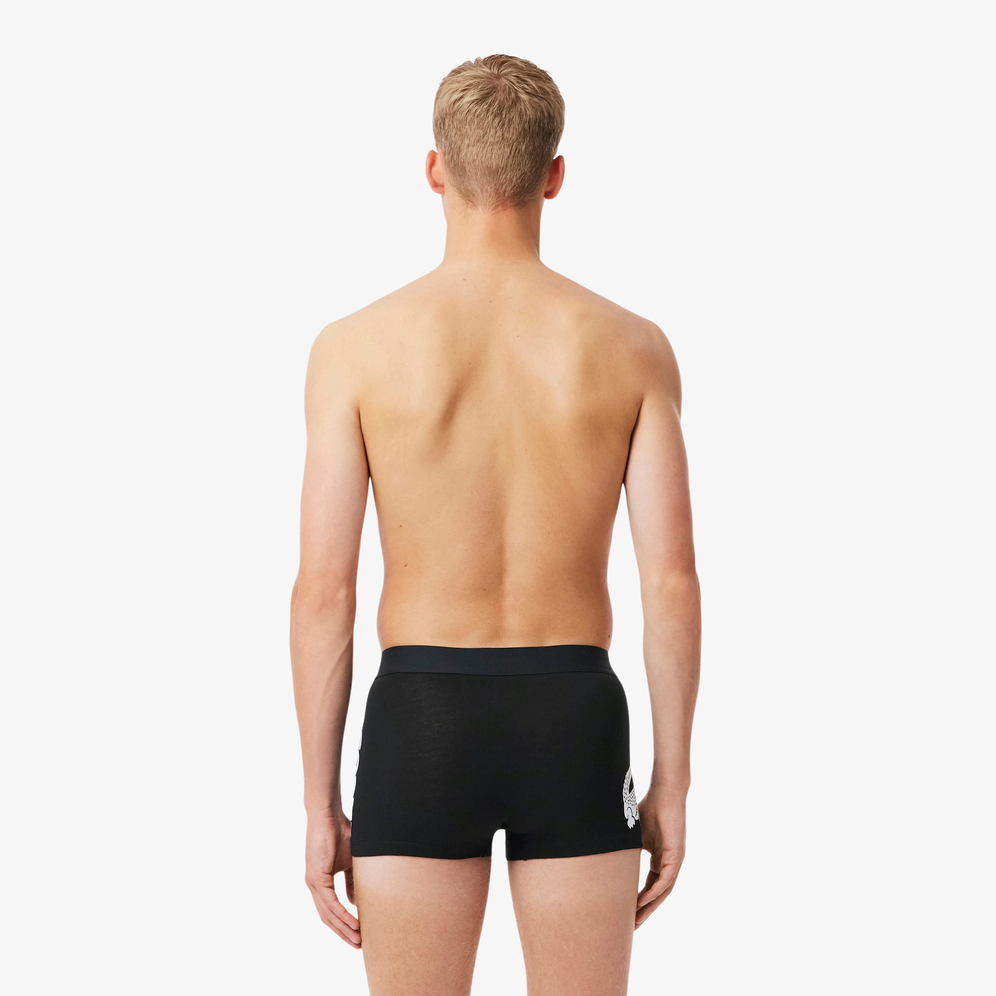 Thumbnail - Lacoste 3er-Pack Trunks aus Stretch-Baumwolle - Schwarz / Weiß / Schwarz Size XS