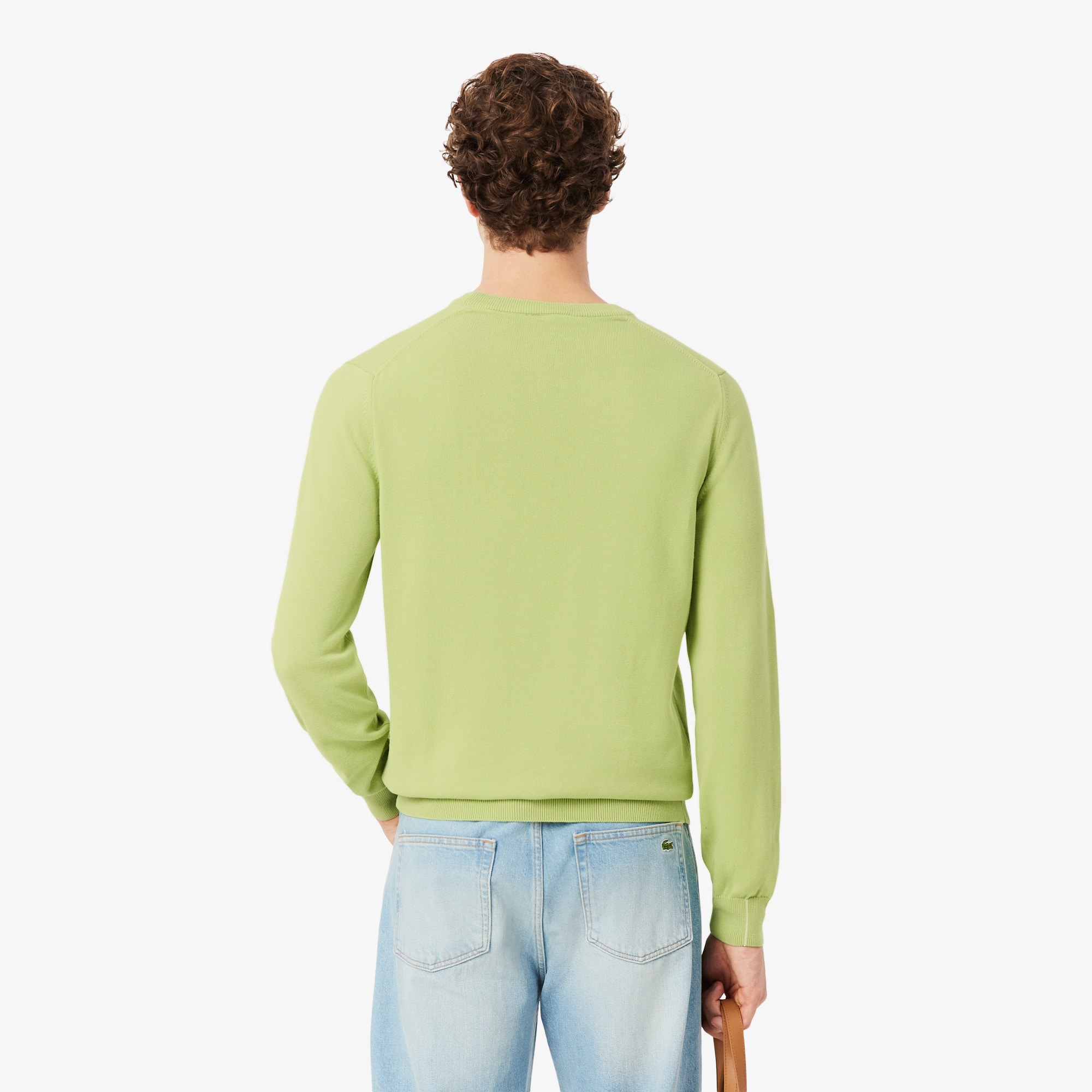 Thumbnail - Lacoste Einfarbiger Pullover aus Baumwolle mit Rundhalsausschnitt - Grün Size 6 - XL