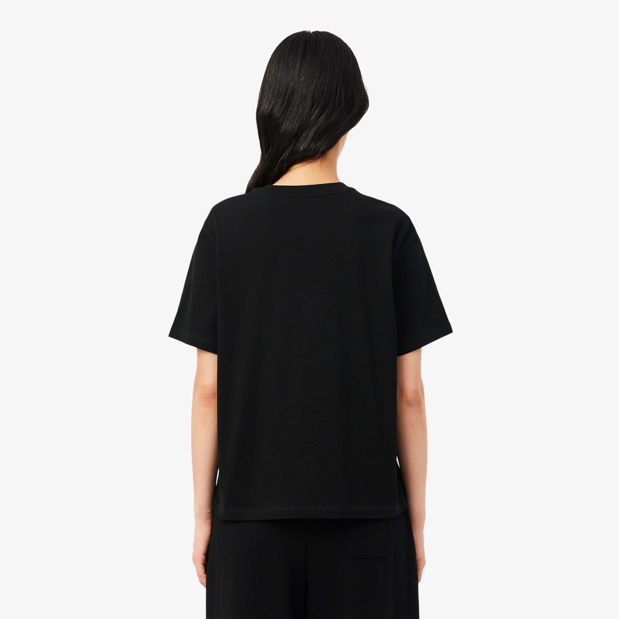 Thumbnail - Lacoste Loungewear-T-Shirt aus Baumwolljersey - Schwarz / Weiß Size M