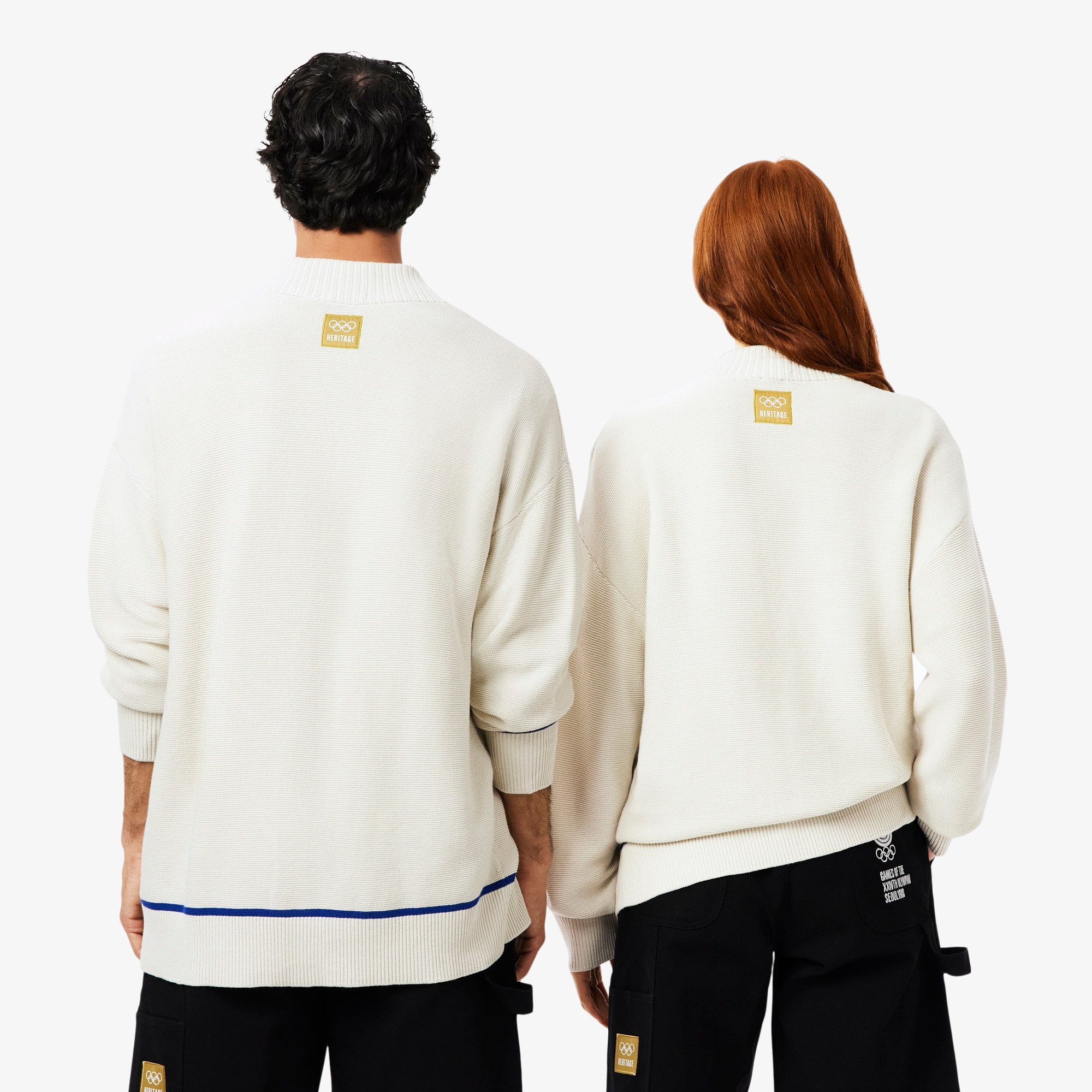 Thumbnail - Lacoste Cardigan Olympic Heritage Seoul 1988 - Beige Size XXS