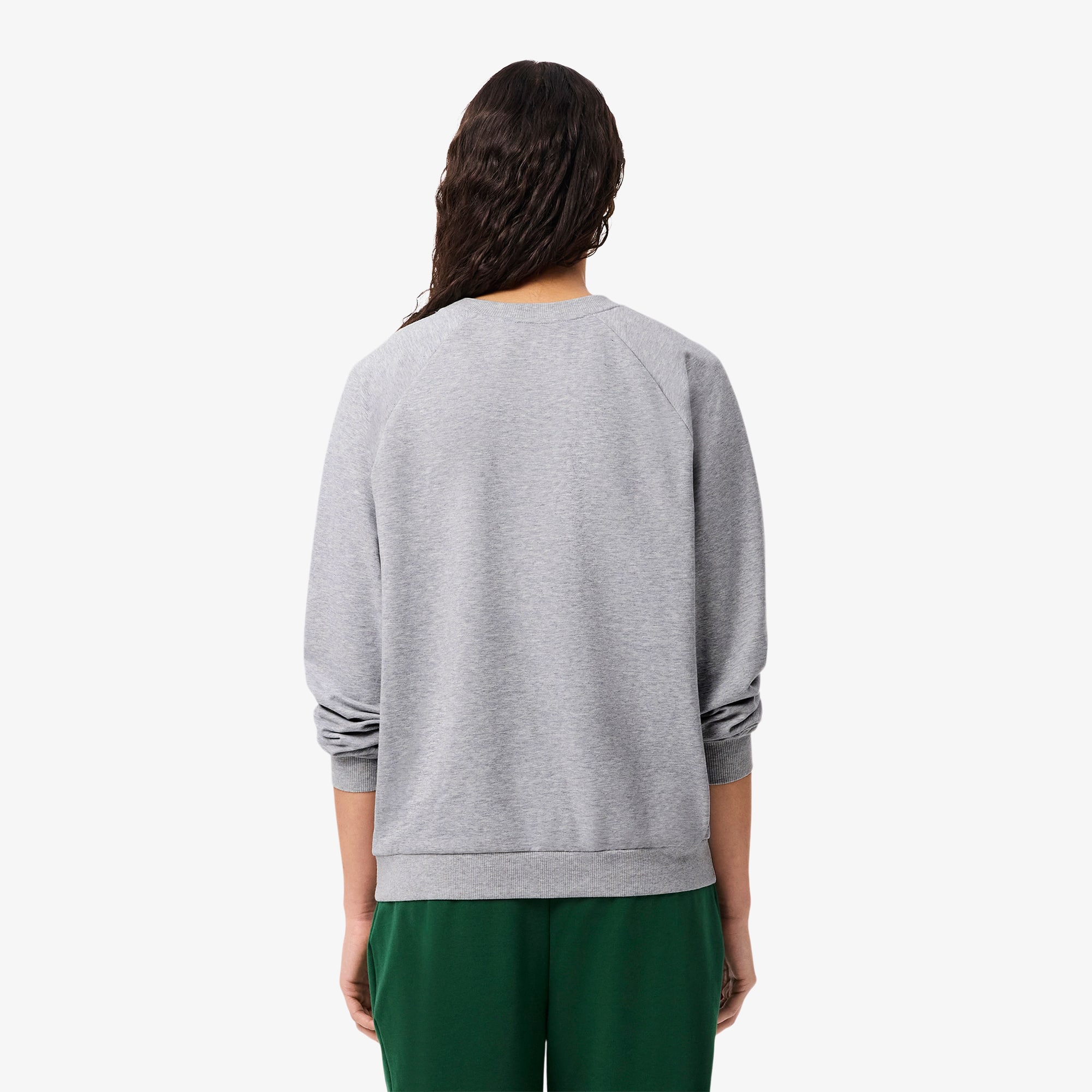 Thumbnail - Lacoste Loungewear-Sweatshirt aus Fleece mit Logo - Heidekraut Grau / Grün Size S