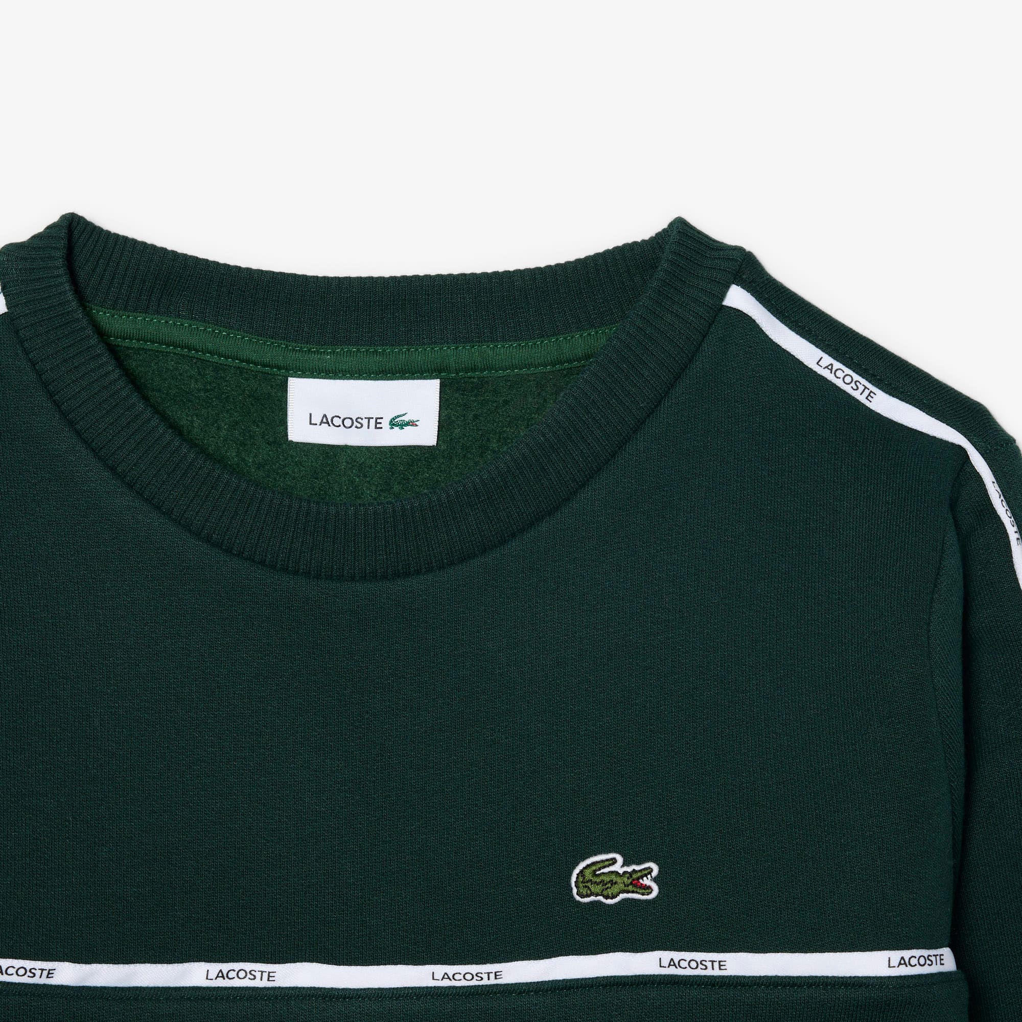 Thumbnail - Lacoste Sweatshirt aus Fleece mit Logostreifen - Sinople Grün Size 10 - 12A