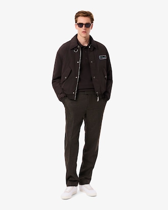 Straight Fit-Hose aus Wolle mit Chevron-Muster