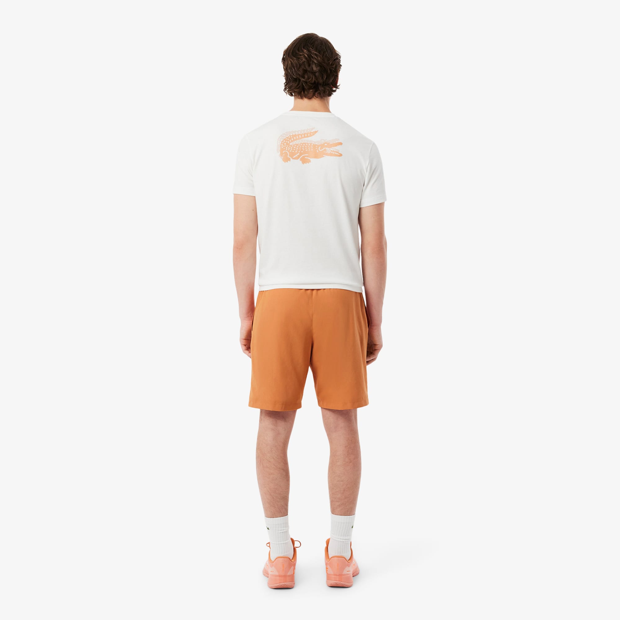 Thumbnail - Lacoste Leichte Tennisshorts aus Diamant-Taft - Orange Size 3XL