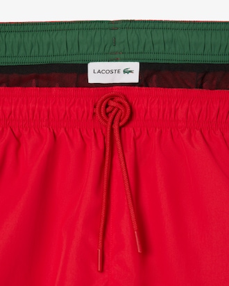 Halblange, einfarbige Badehose