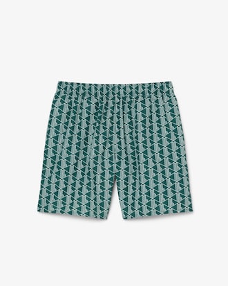 Halblange Badehose mit Monogramm-Druck