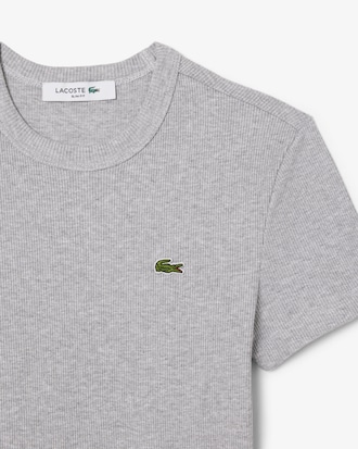 Slim Fit-T-Shirt aus gerippter Baumwolle