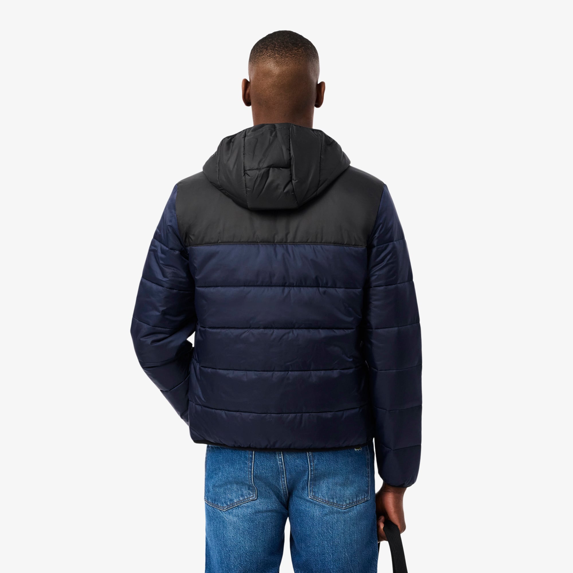 Thumbnail - Lacoste Wasserabweisende, gesteppte Puffer-Jacke - Navy Blau / Schwarz Size 50 - M
