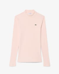 Slim Fit-T-Shirt mit langen &Auml;rmeln und hohem Kragen