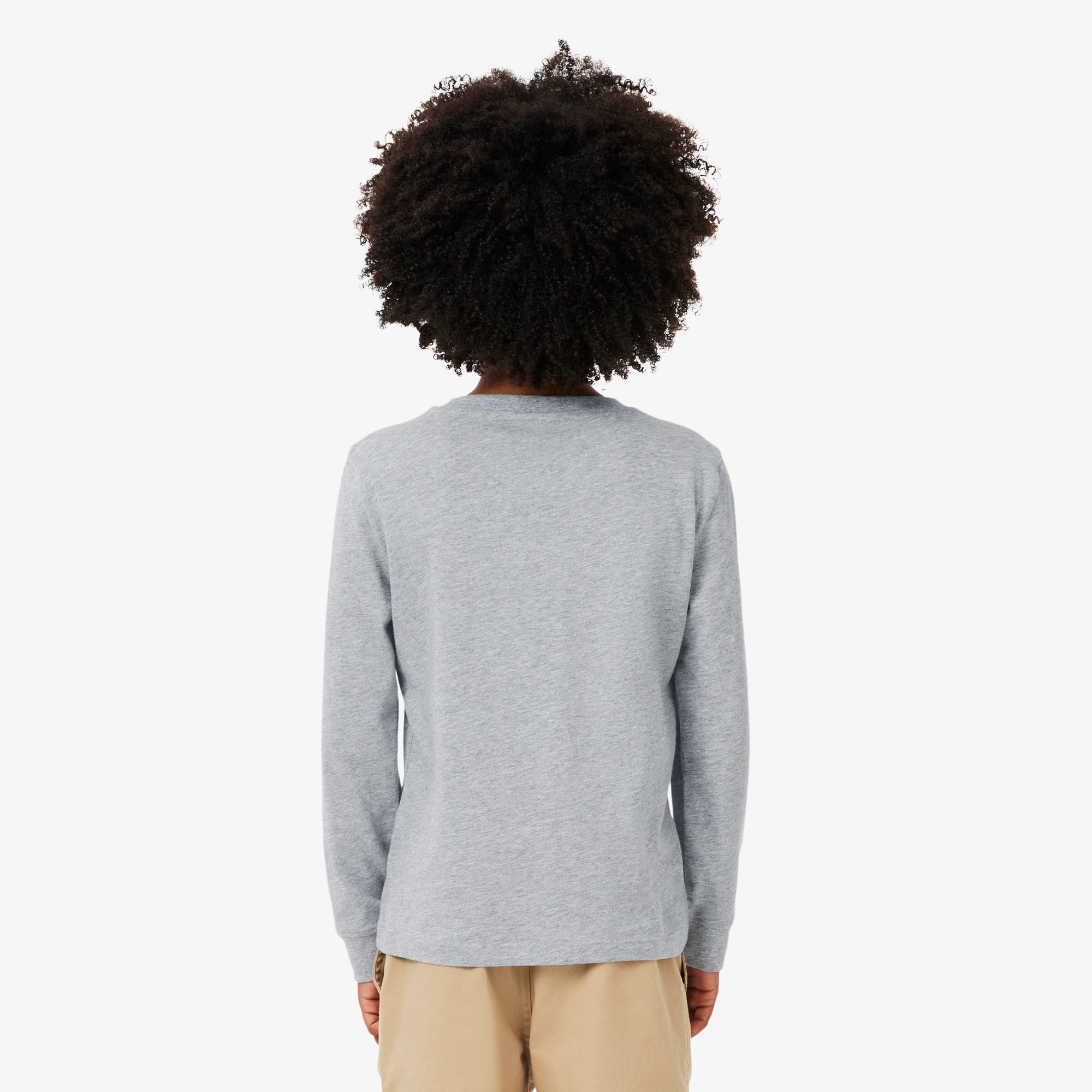 Thumbnail - Lacoste Sweatshirt aus Fleece mit Krokodil-Print - Heidekraut Grau Size 8 - 8A