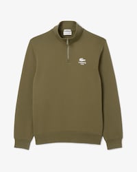 Sweatshirt mit Reißverschluss, hohem Kragen und Print